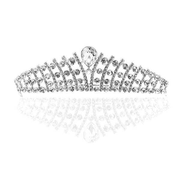 Kristall bröllop hår krona tiara