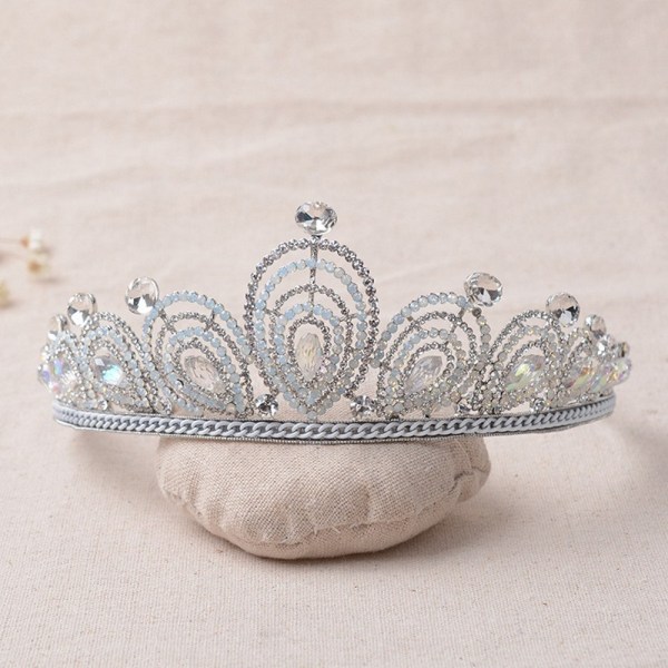 Lyx kristall CZ bröllop hår krona tiara