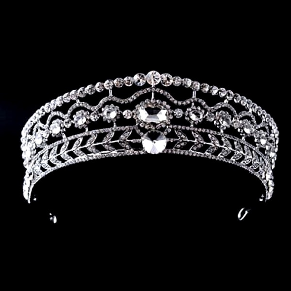Lyx kristall CZ bröllop hår krona tiara