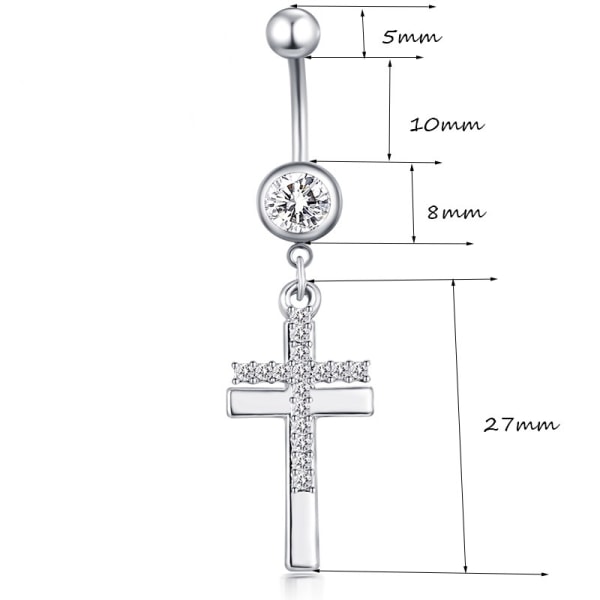 Navle-Belly Button Ring Kropspiercing 316l Stål sølv