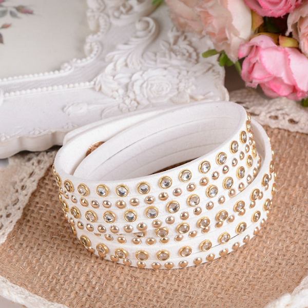 Strass Läderarmband