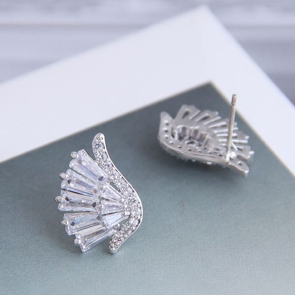 18k Vitguldfyllda Damörhängen CZ silver