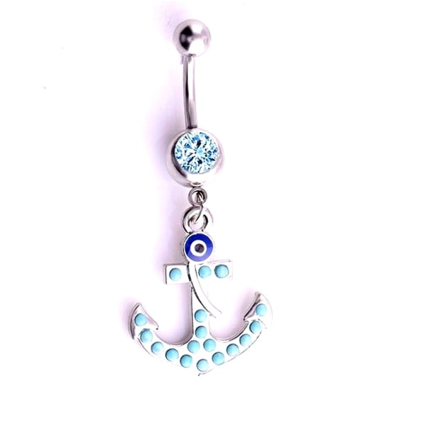 Navel Piercing blue