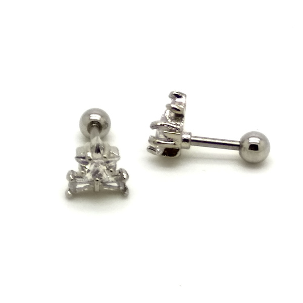 Tragus Piercing Ørestik CZ sølv