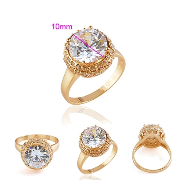 18K Guldfyllda Guld Filled gulddoublé CZ Ring 16