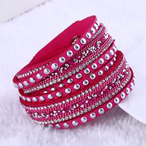 Strass Läderarmband