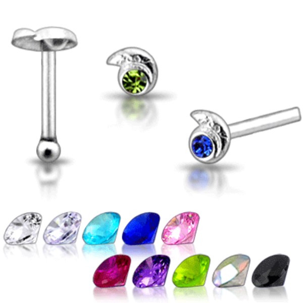 925 Silver näsa stud MULTICOLOR