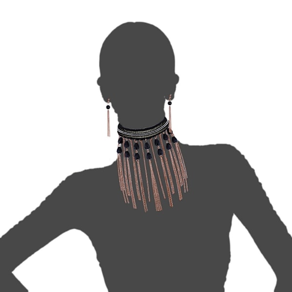 Pärla smycken halsband örhängen set