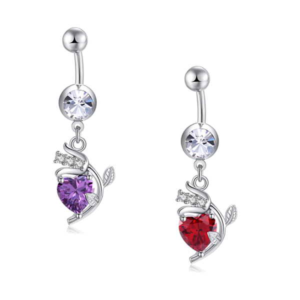 Forgyldt navle navle ring piercing smykker rød