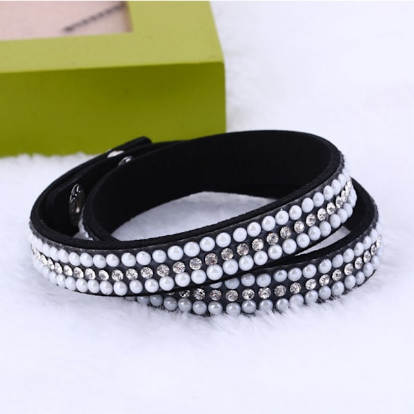 Strass Läderarmband