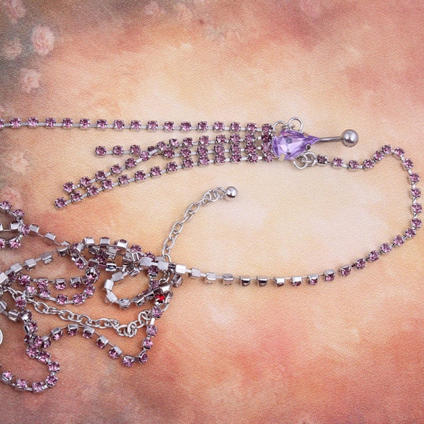 Navle-Belly Button Ring Kropspiercing BLÅ
