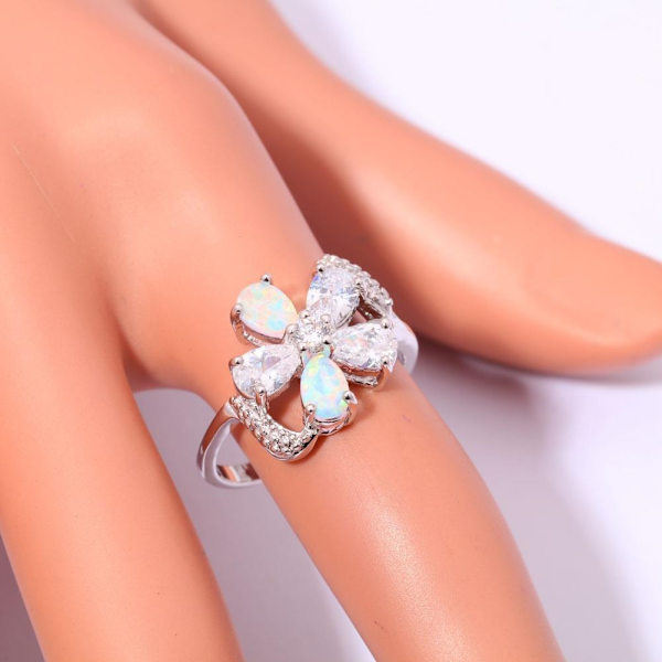 10K Sort Guldbelagt Forlovelsesring Opal 18
