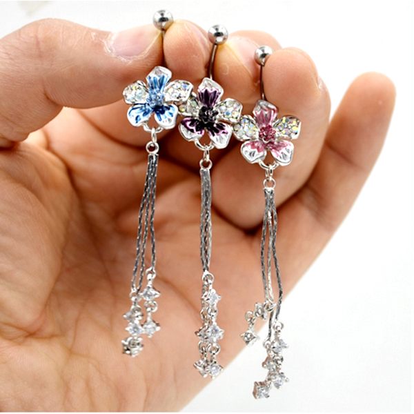 Navle-Belly Button Ring Kropspiercing 316l Stål LILA