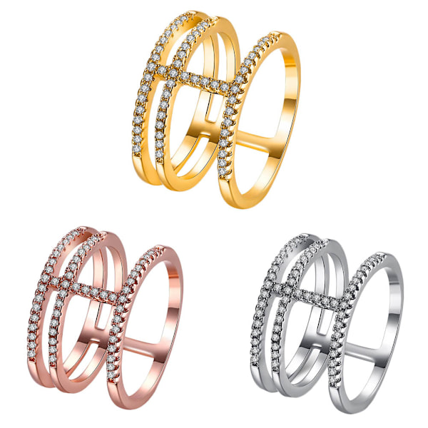 Guldpläterad RING Cubic Zirconia GULD 18