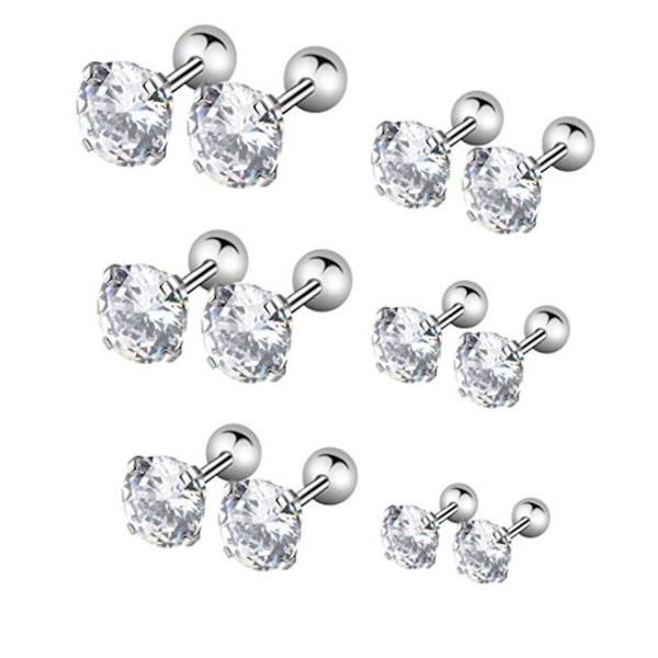 Tragus Piercing  Örhänge 1st CZ 4 mm