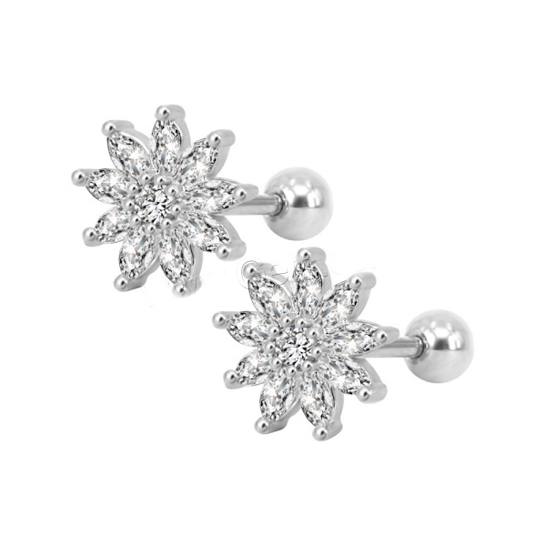Tragus Piercing Ørestik CZ sølv