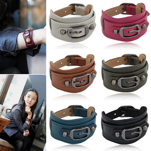 Läderarmband rosa