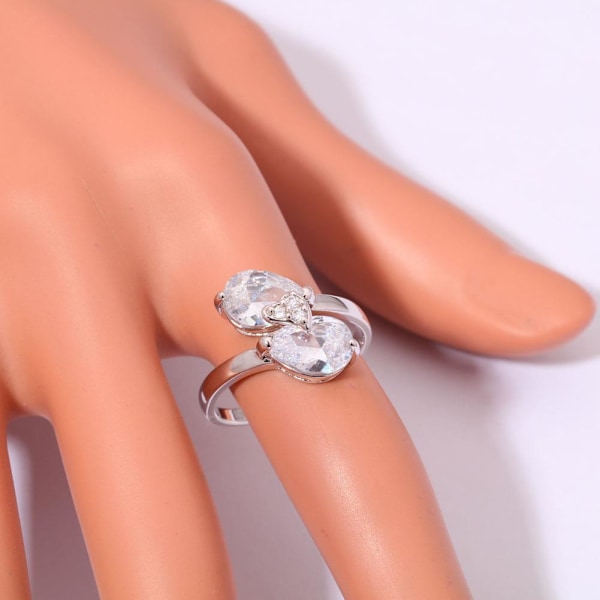 Silversmycken filled ring  Vit Topas Zirkon ST 16 16