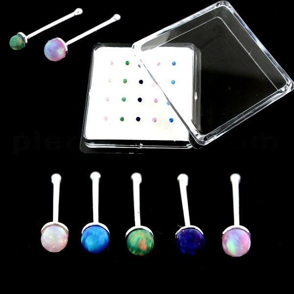 925 Silver Nose stud OPAL