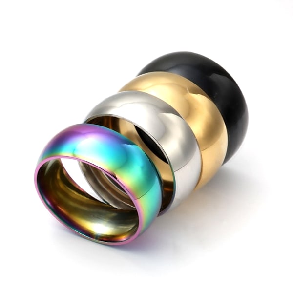 Rostfritt stål ring 8mm  guld 18