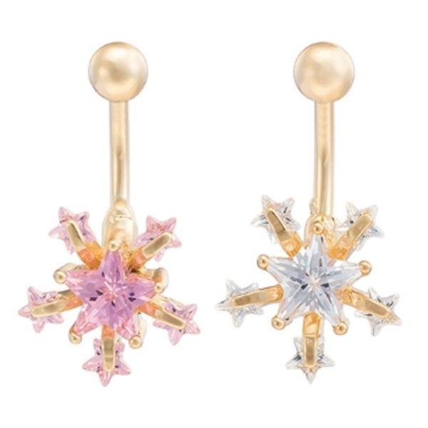 Guldpläterade Navelpiercing Piercing smycken ROSA