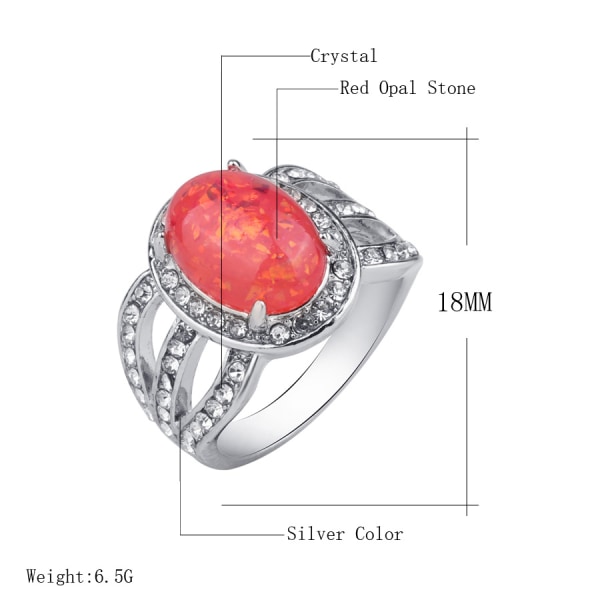 Silversmycken filled ring Opal 18