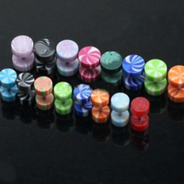Falske Ørepropper Tunneler Krops Smykker ROSA 8 MM