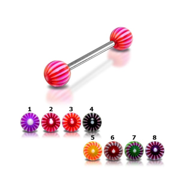 SS Tungpiercing med UV-bollar 6