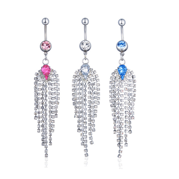 Navle-Belly Button Ring Kropspiercing blå