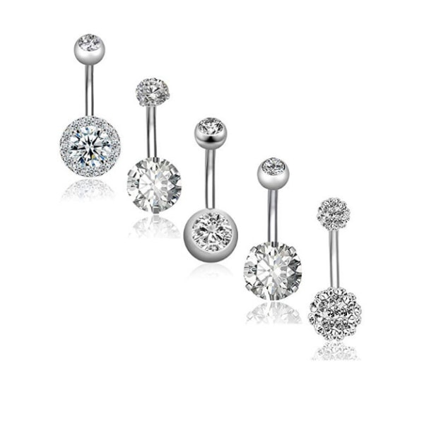 Navel Piercing 5 pcs/set silver