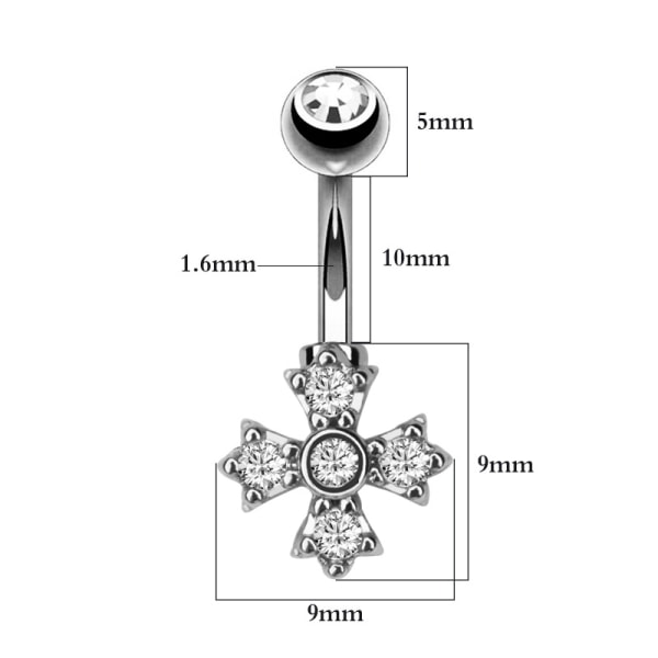 Navle-Belly Button Ring Kropspiercing SILVER