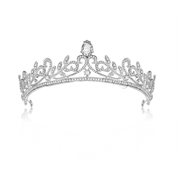 Kristall bröllop hår krona tiara silver