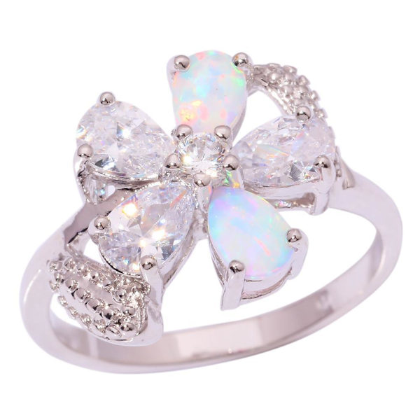 10K Sort Guldbelagt Forlovelsesring Opal 18