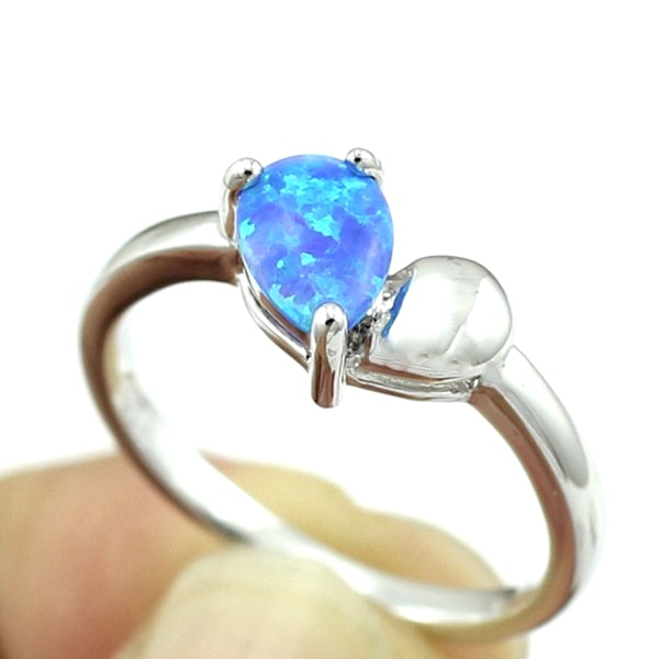 Silversmycken filled ring BLÅ Brand Opal 19