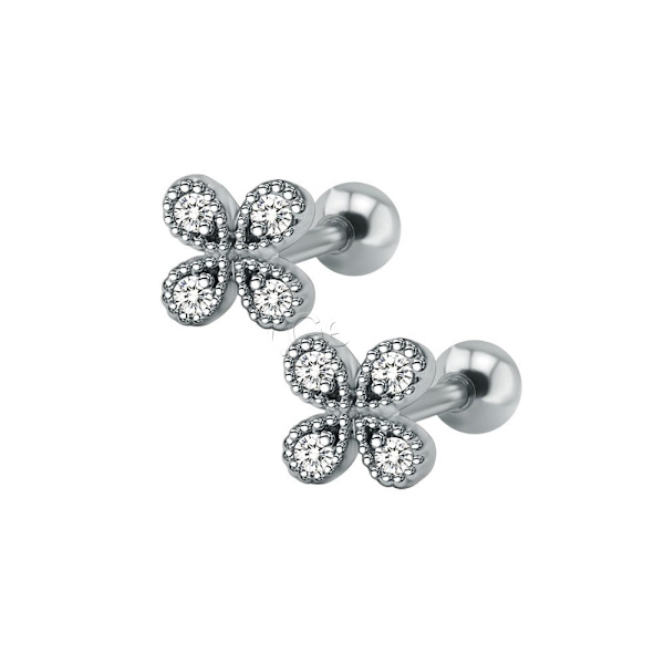 Tragus Piercing Ørestik CZ sølv