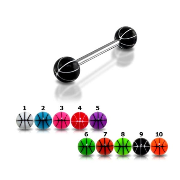 SS Tungpiercing med UV-bollar 5