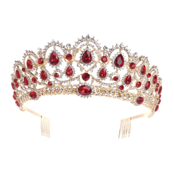 Köp Kristall bröllop hår krona tiara guld | Fyndiq