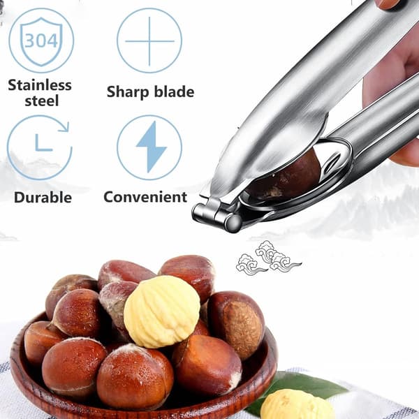 Nutcracker - Chestnut Clip - Chestnut Tongs - Stainless Steel - Nutcracker for Chestnuts