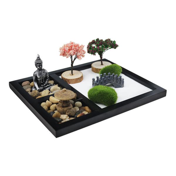 Miniatyr Zen-hage med Rive, Harpiks & Bambu, Sandkassedekorasjon