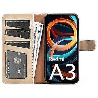 Plånboksfodral för Xiaomi Redmi A3/Poco C61 4G PU Läder Färgskarvning Stötsäkert Style C