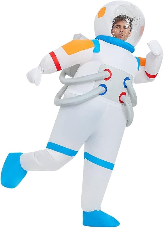 Oppusteligt astronautkostume til voksne, Halloween-kostume, unisex, 100% polyester