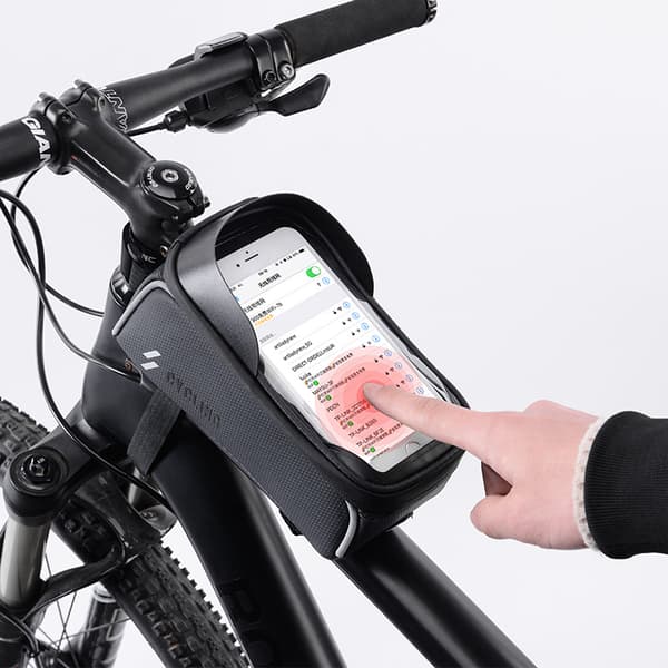 Cykeltelefonväska för ramfäste med pekskärm