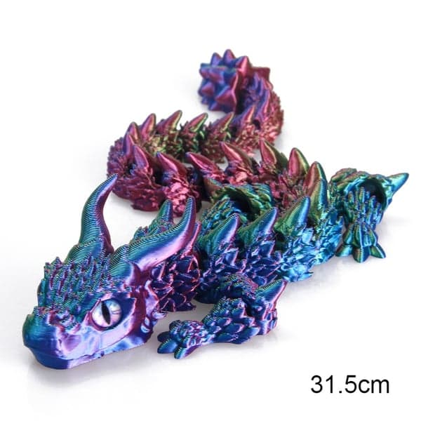 3D-Printed Magic Dragon Toy - Articulated Movable Fidget - Gift for Desk Decorations