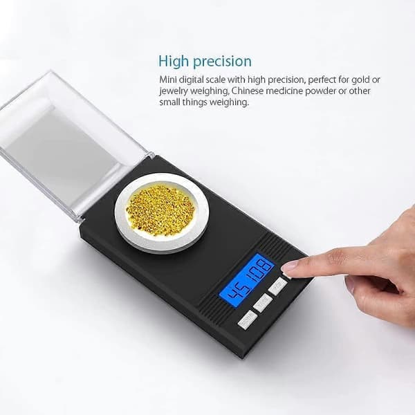 Milligram Scale, High Precision Scale with Portable Design for Convenient Transport, Supports 6 Unit Conversions and Calibration Weights, Equipped with
