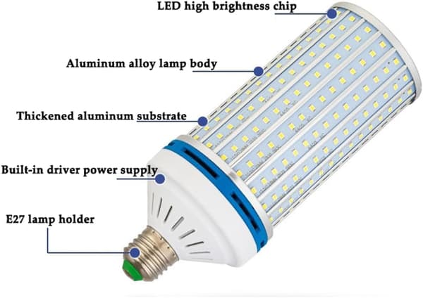 LED-lampe E40 Høyeffekts Maislampe 80W 7000lm 2835smd 85-265v, Kaldhvit 6000k [Energiklasse A+]_Supergave