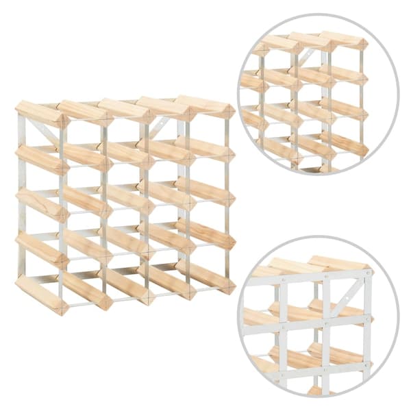 vidaXL Viiniteline 20 pullolle, täysi mänty Beige beige