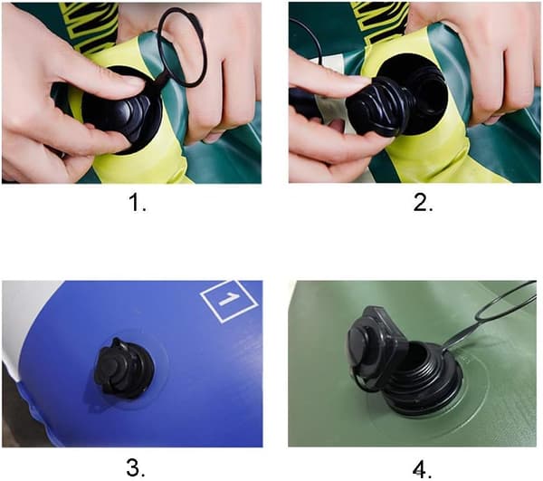 Spiralventil for oppblåsing, 5 stk luftventiler ventiladapterplugger, spiralformede oppblåsbare luftplugger for oppblåsbar båt, fiskebåt og madrass