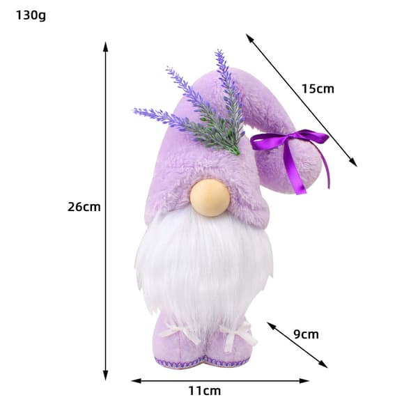 Lavendel ansiktslös docka stående docka lila tyg tomte docka skrivbordsdekoration prydnader