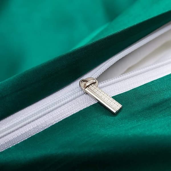 Satin Bedding Set Green 150x200 cm Green 150cmx200cm