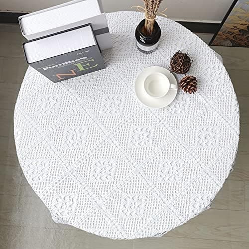 Firkantede heklede blondeduker 85x85 cm hvit bomull for bryllupsborddekorasjon